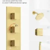 Luxury Brushed Gold Multi-Function Shower System with Rainfall Head, Body Jets & Hand Shower