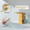 6dde69baf8c822fadbbe84b10e39137e Luxury Brushed Gold Deck-Mounted Waterfall Bathtub Faucet with Hand Shower
