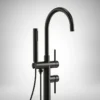 Luxury Matte Black Freestanding Bathtub Faucet with Hand Shower