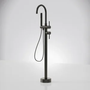 Luxury Matte Black Freestanding Bathtub Faucet with Hand Shower