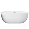 Luxury White Freestanding Oval Soaking Bathtub – Modern Spa-Style Standalone Tub