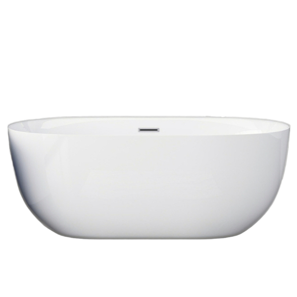 Luxury White Freestanding Oval Soaking Bathtub – Modern Spa-Style Standalone Tub