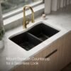 Matte Black Double Bowl Kitchen Sink with Center Divider