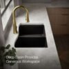 Matte Black Double Bowl Kitchen Sink with Center Divider