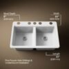 Double Bowl Farmhouse Apron Front Kitchen Sink with Accessories