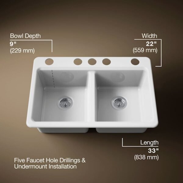 Double Bowl Farmhouse Apron Front Kitchen Sink with Accessories