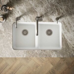 Double Bowl Farmhouse Apron Front Kitchen Sink with Accessories