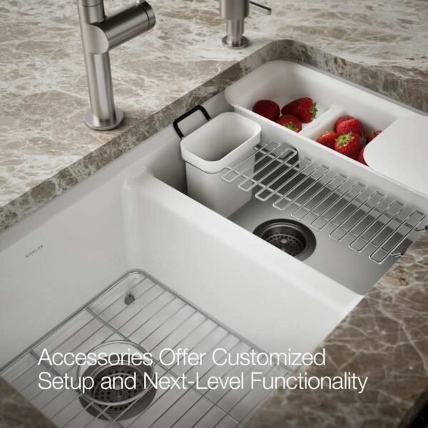 Double Bowl Farmhouse Apron Front Kitchen Sink with Accessories