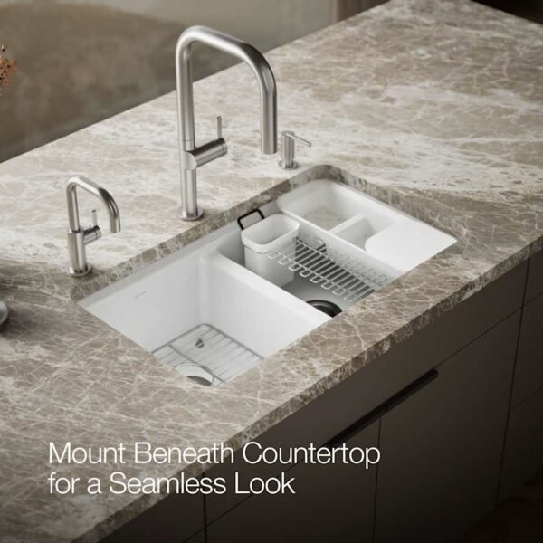 Double Bowl Farmhouse Apron Front Kitchen Sink with Accessories
