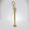 Luxury Brushed Gold Freestanding Bathtub Faucet with Hand Shower