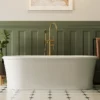 Luxury Brushed Gold Freestanding Bathtub Faucet with Hand Shower