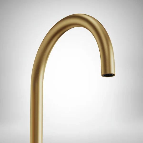 Luxury Brushed Gold Freestanding Bathtub Faucet with Hand Shower