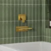 Luxury Brushed Gold Wall-Mounted Waterfall Bathtub Faucet – Modern Wide Spout Tub Filler