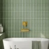 Luxury Brushed Gold Wall-Mounted Waterfall Bathtub Faucet – Modern Wide Spout Tub Filler
