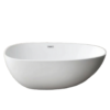 Luxury White Freestanding Oval Soaking Bathtub – Contemporary Deep Standalone Spa Tub