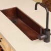Hand-Hammered Narrow Bar & Prep Sink – Rectangular Undermount Design