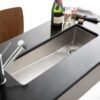 Hand-Hammered Narrow Bar & Prep Sink – Rectangular Undermount Design
