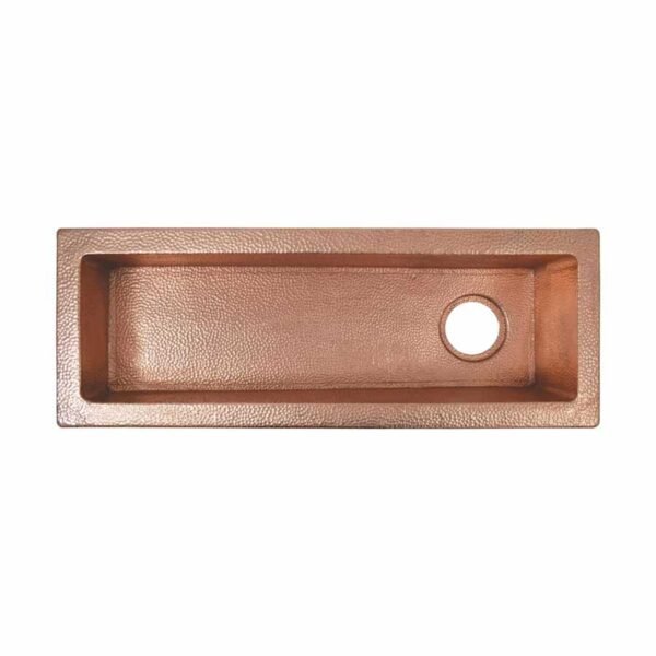 Hand-Hammered Narrow Bar & Prep Sink – Rectangular Undermount Design
