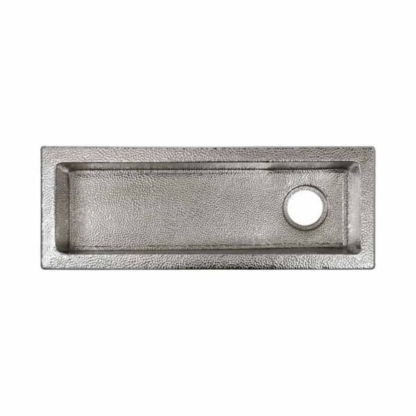Hand-Hammered Narrow Bar & Prep Sink – Rectangular Undermount Design