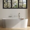 Modern Brushed Nickel Wall-Mounted Waterfall Bathtub Faucet with Hand Shower