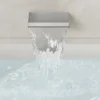 Modern Brushed Nickel Wall-Mounted Waterfall Bathtub Faucet with Hand Shower