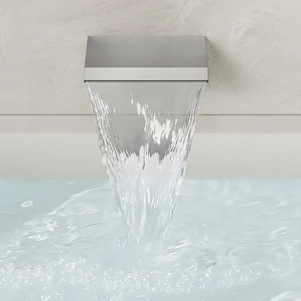Modern Brushed Nickel Wall-Mounted Waterfall Bathtub Faucet with Hand Shower
