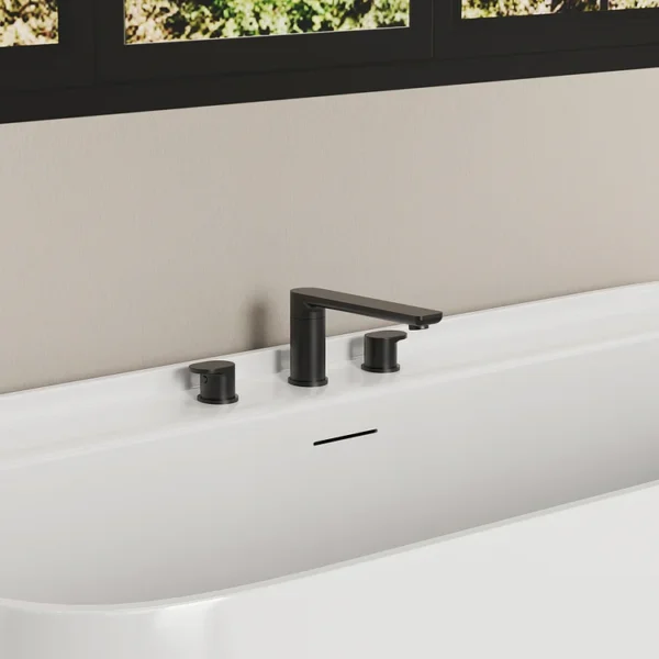 Matte Black Widespread (2) Modern Matte Black Widespread Bathroom Sink Faucet