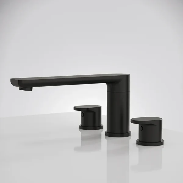 Matte Black Widespread (6) Modern Matte Black Widespread Bathroom Sink Faucet