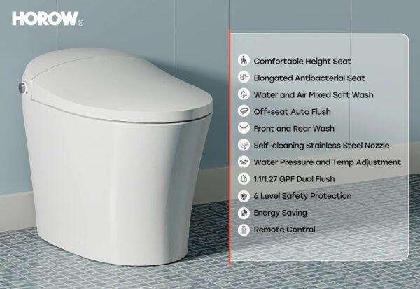 Smart Toilet with Heated Bidet & Dual Flush – One-Piece Smart Toilet | Model ST15