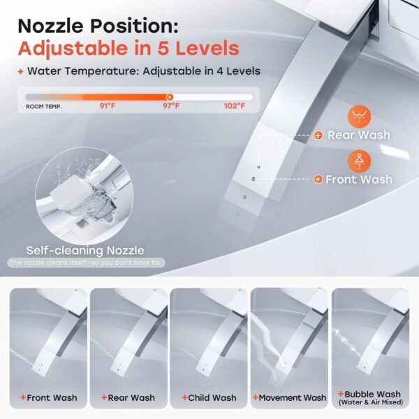 ADA Compliant Smart Toilet with Built-In Bidet – One-Piece Luxury Toilet | Model ST43