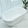 Luxury White Freestanding Oval Soaking Bathtub