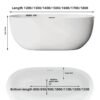 Luxury White Freestanding Oval Soaking Bathtub