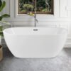 Luxury White Freestanding Oval Soaking Bathtub