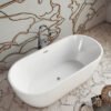 Luxury White Freestanding Oval Soaking Bathtub