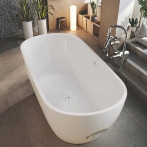 Modern Design (5) Luxury White Freestanding Oval Soaking Bathtub