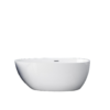 Modern White Freestanding Deep Soaking Bathtub – Luxury Oval Standalone Spa Tub