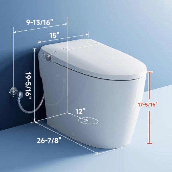 Bidet Toilet with Non-Electric Seat – 12" Rough-In One-Piece Toilet | Model ST14