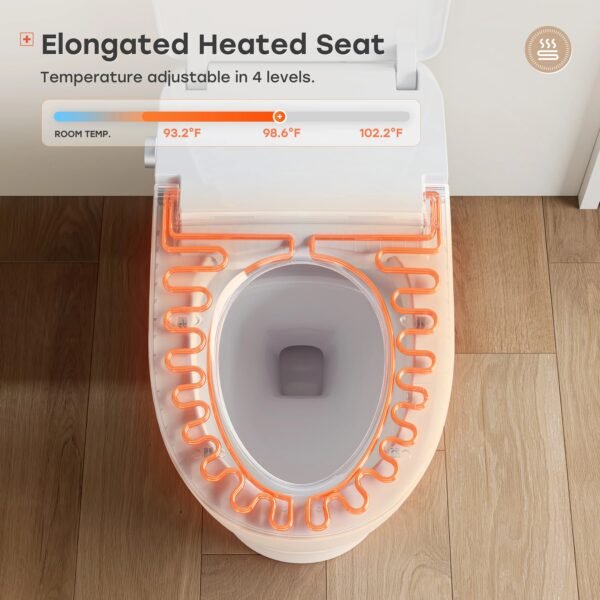 Smart Toilet with Full Cover Lid & Power Outage Flush – One-Piece Smart Toilet | Model ST18
