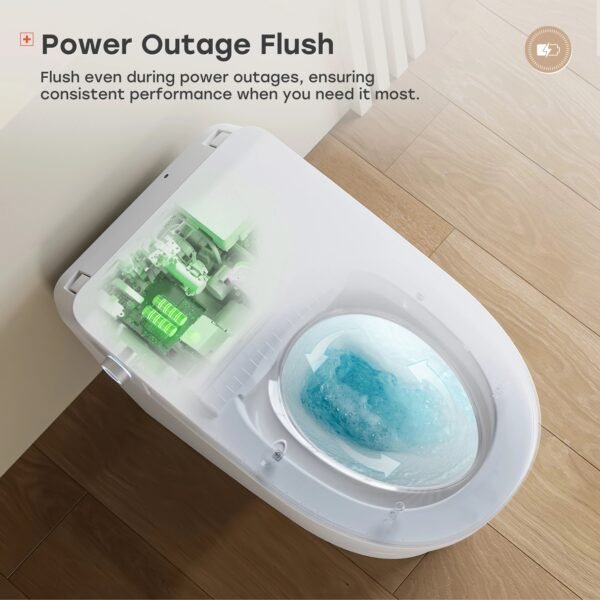 Smart Toilet with Full Cover Lid & Power Outage Flush – One-Piece Smart Toilet | Model ST18