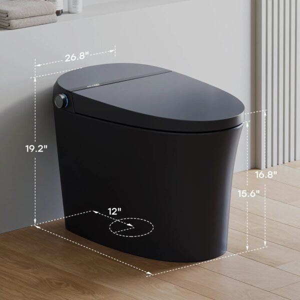 Black Smart Toilet with Bidet Seat – 12" Rough-In One-Piece Smart Toilet | Model ST25