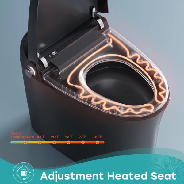 Black Smart Toilet with Bidet Seat – 12" Rough-In One-Piece Smart Toilet | Model ST25