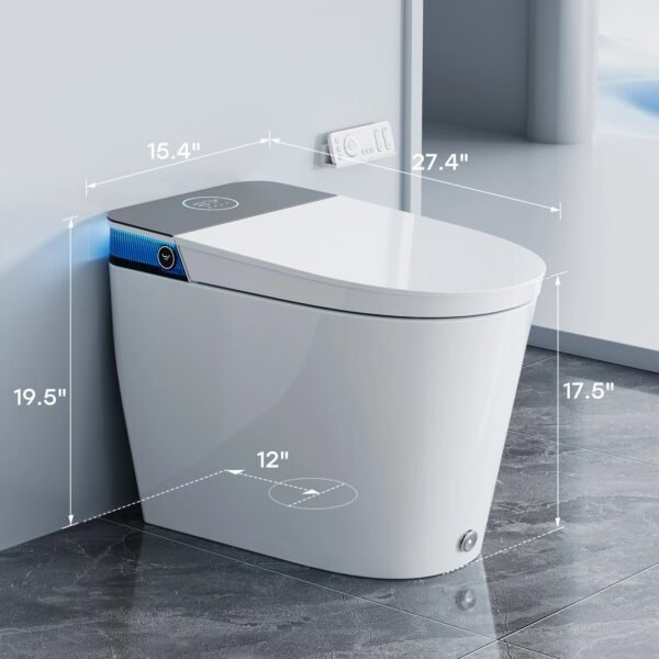 Smart Toilet (3) Smart Toilet with Flush Tank, ADA Compliant – 12" Rough-In | Model ST84