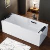 Luxury Rectangular Whirlpool Jetted Bathtub – Modern Freestanding Spa Hydro Massage Tub
