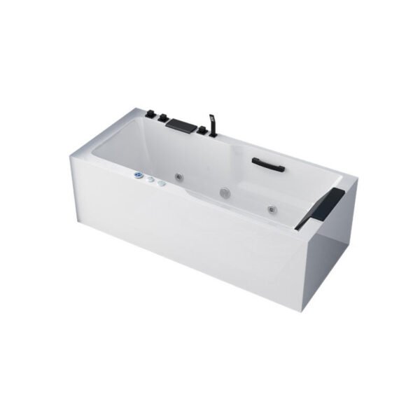 Luxury Rectangular Whirlpool Jetted Bathtub – Modern Freestanding Spa Hydro Massage Tub