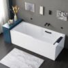 Luxury Rectangular Whirlpool Jetted Bathtub – Modern Freestanding Spa Hydro Massage Tub