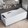 Luxury Rectangular Whirlpool Jetted Bathtub – Modern Freestanding Spa Hydro Massage Tub