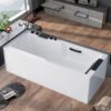 Luxury Rectangular Whirlpool Jetted Bathtub – Modern Freestanding Spa Hydro Massage Tub