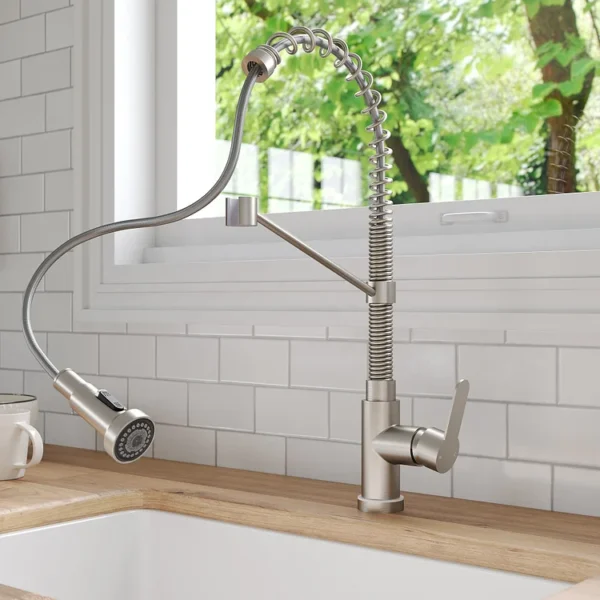 Professional Brushed Nickel Pull-Down Kitchen Faucet