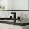 Modern Matte Black Widespread Waterfall Bathroom Sink Faucet