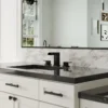 Modern Matte Black Widespread Waterfall Bathroom Sink Faucet